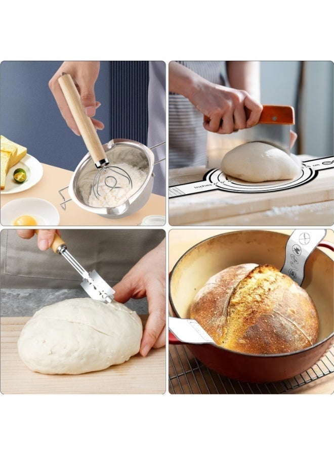 WALALLA Sourdough Starter Kit, 24PCS Bread Baking Supplies, Silicone Banneton Bread Proofing Basket Set of 2, Sourdough Starter Kit Beginners with 10pcs Bread Bags for Baking LoversSourdough Starter Kit, 24PCS Bread Baking Supplies, Silicone Banneton Bread Proofing Basket Set of 2, Sourdough Starter Kit Beginners with 10pcs Bread Bags for Baking Lovers - Image 3
